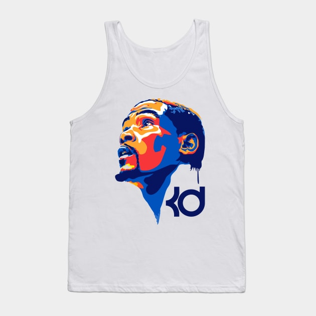 Kevin Durant Colorful Art Tank Top by Ken Asahvey